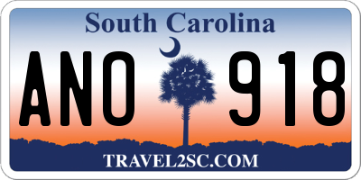 SC license plate ANO918