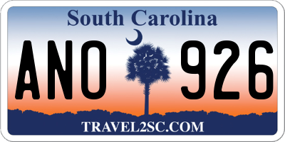 SC license plate ANO926