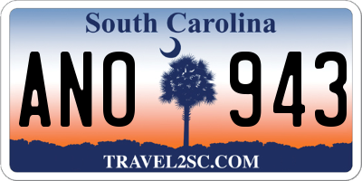 SC license plate ANO943