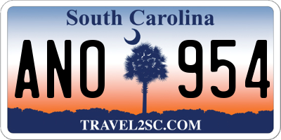SC license plate ANO954