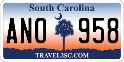 SC license plate ANO958
