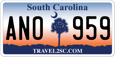 SC license plate ANO959