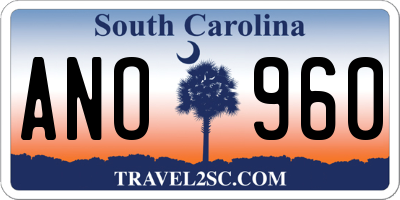 SC license plate ANO960