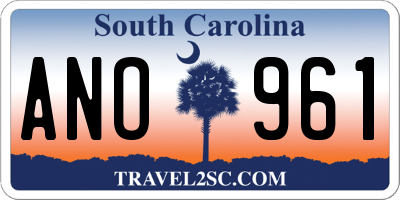 SC license plate ANO961