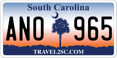 SC license plate ANO965