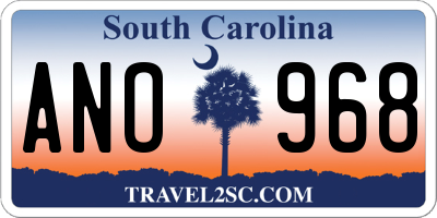 SC license plate ANO968