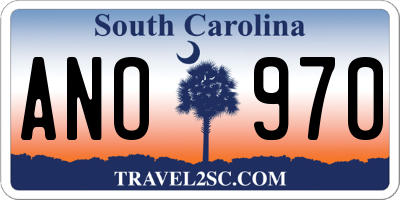 SC license plate ANO970
