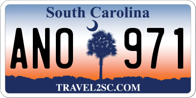 SC license plate ANO971