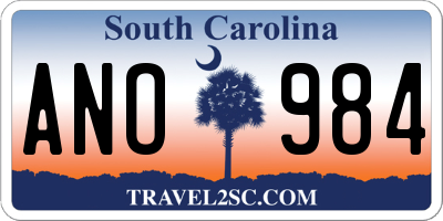 SC license plate ANO984