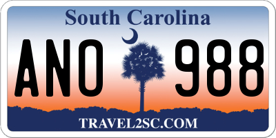 SC license plate ANO988