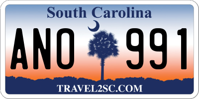 SC license plate ANO991