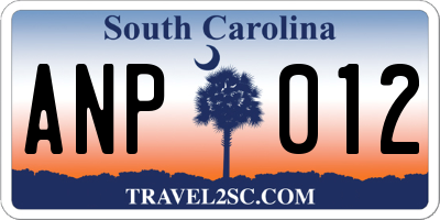 SC license plate ANP012