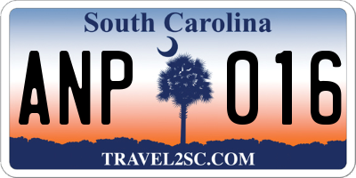 SC license plate ANP016