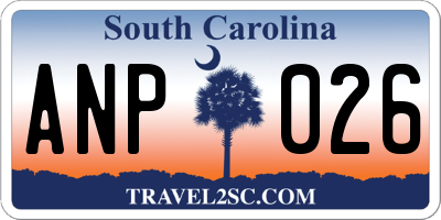 SC license plate ANP026