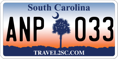 SC license plate ANP033