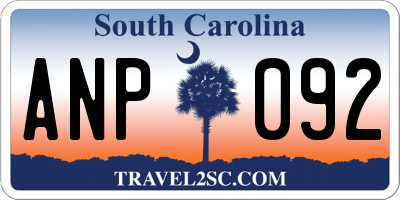 SC license plate ANP092