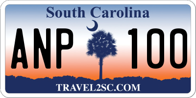 SC license plate ANP100