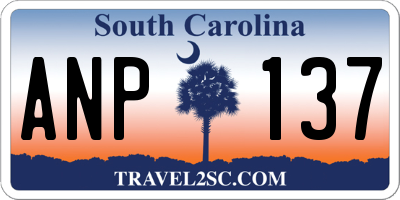 SC license plate ANP137