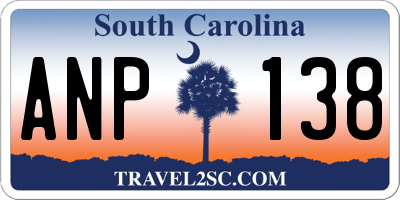 SC license plate ANP138