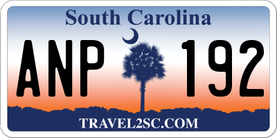 SC license plate ANP192
