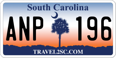 SC license plate ANP196
