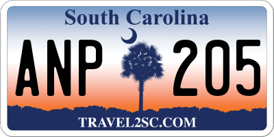 SC license plate ANP205