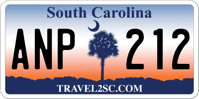 SC license plate ANP212