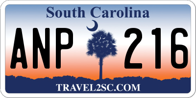 SC license plate ANP216