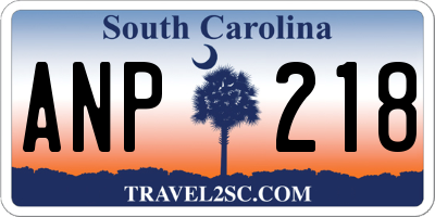SC license plate ANP218