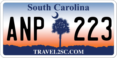 SC license plate ANP223