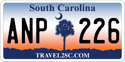 SC license plate ANP226
