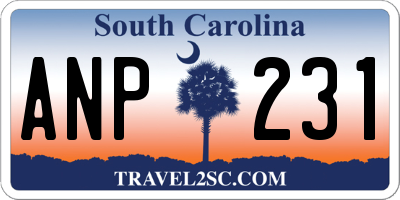 SC license plate ANP231
