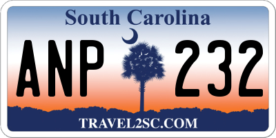 SC license plate ANP232