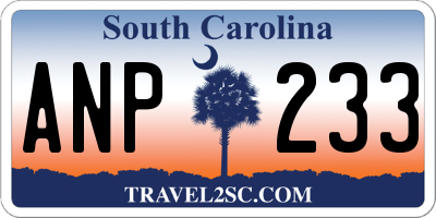 SC license plate ANP233