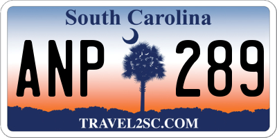 SC license plate ANP289