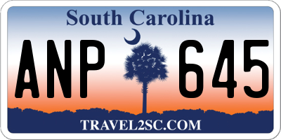 SC license plate ANP645