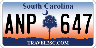 SC license plate ANP647