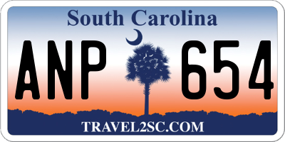 SC license plate ANP654