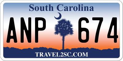 SC license plate ANP674
