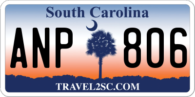 SC license plate ANP806