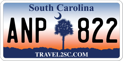 SC license plate ANP822