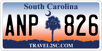 SC license plate ANP826