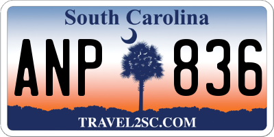 SC license plate ANP836