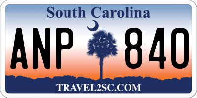 SC license plate ANP840