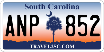 SC license plate ANP852