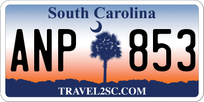 SC license plate ANP853