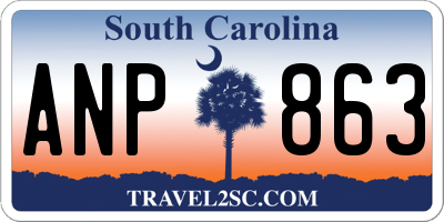 SC license plate ANP863