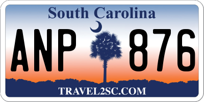 SC license plate ANP876