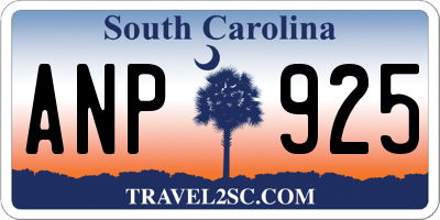 SC license plate ANP925