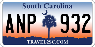 SC license plate ANP932
